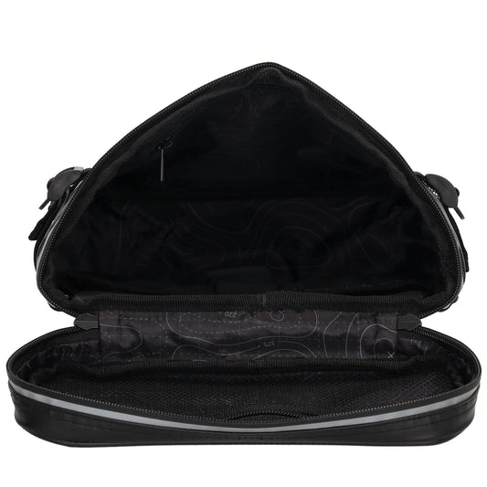 Rucksack 23,5x35cm mit Deckelöffnung in Schwarz aus Nylon