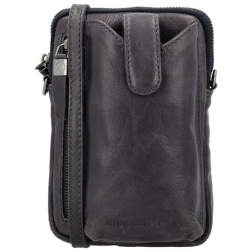 Handytasche Leder 19x13cm in Anthrazit mit Reißverschluss