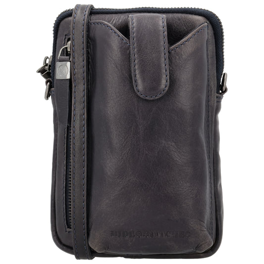 Handytasche Leder 19x13cm in Anthrazit mit Reißverschluss