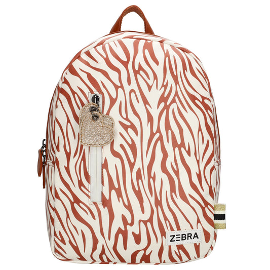 Kinderrucksack 25x35cm mit Zebra-Muster in Braun|Weiß