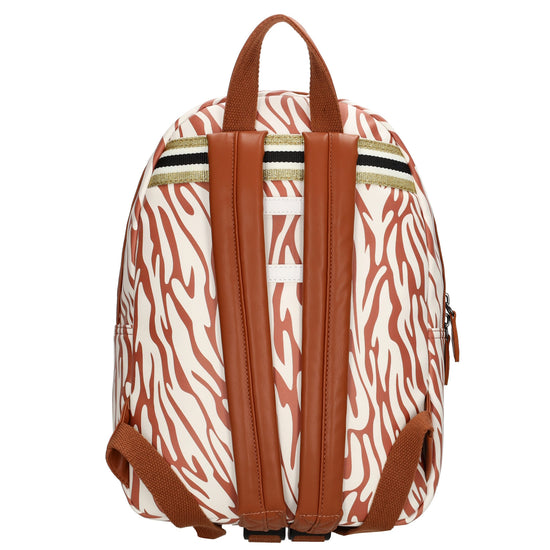 Kinderrucksack 25x35cm mit Zebra-Muster in Braun|Weiß - leder-accessoires.com