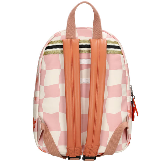 Kinderrucksack 25x35cm mit Blumen-Muster in Rot|Orange