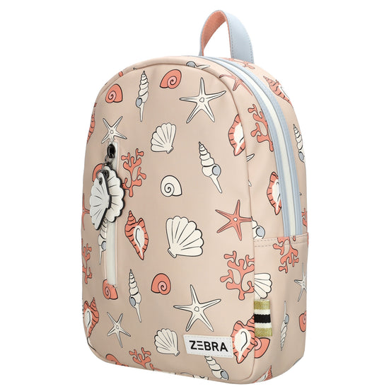 Kinderrucksack 25x35cm mit Muschel-Muster in Creme - leder-accessoires.com