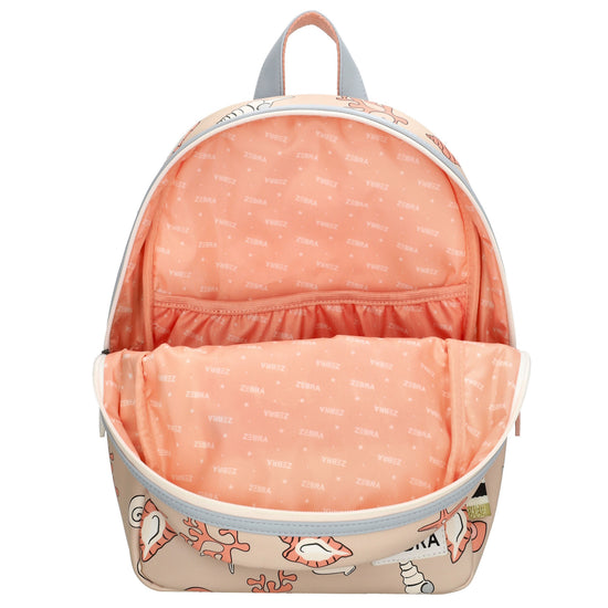 Kinderrucksack 25x35cm mit Muschel-Muster in Creme - leder-accessoires.com
