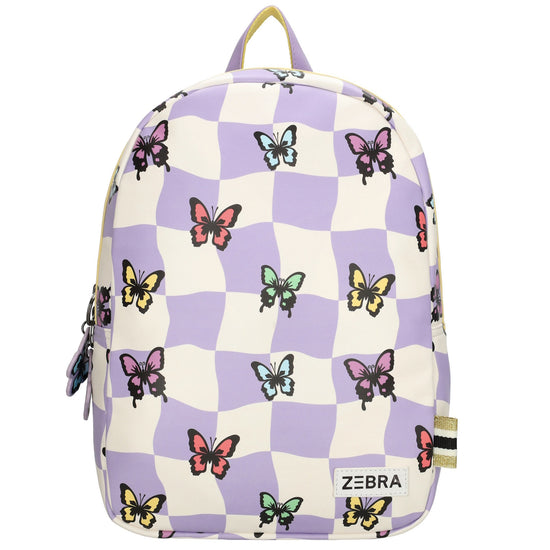 Kinderrucksack 25,5x36cm Schmetterlinge in Lila - leder-accessoires.com