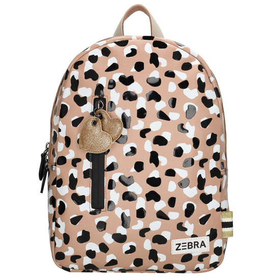 Kinderrucksack 25x35cm mit Panter-Muster in Braun - leder-accessoires.com