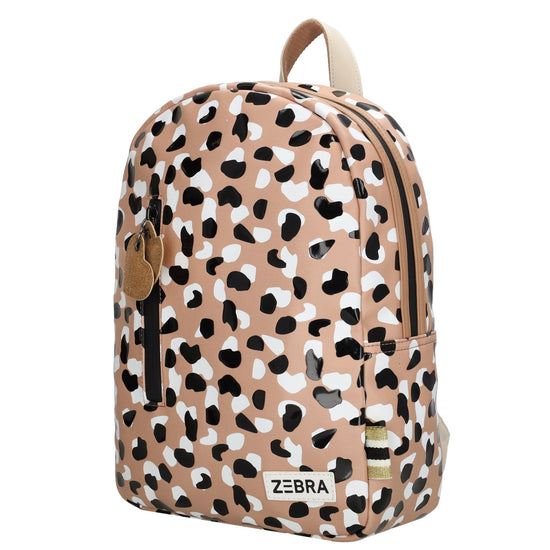 Kinderrucksack 25x35cm mit Panter-Muster in Braun - leder-accessoires.com