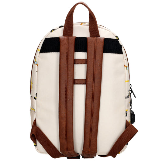 Kinderrucksack 25x35cm mit Baustellen-Muster in Beige