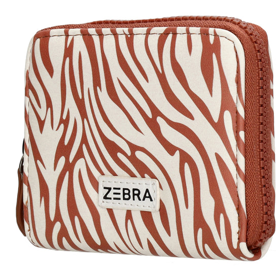Kinderbörse 11x9cm in Zebra-Look mit Reißverschluss - leder-accessoires.com