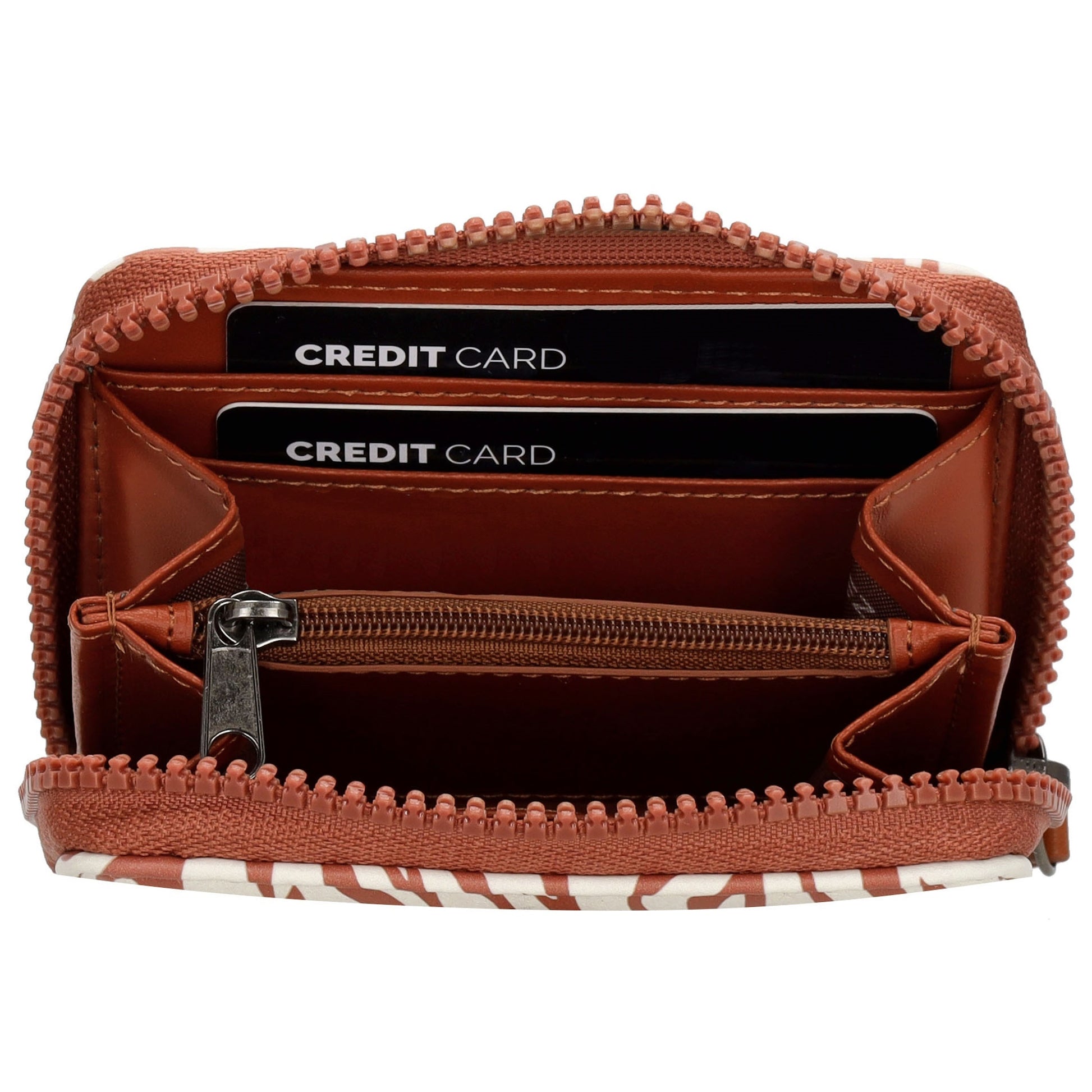 Kinderbörse 11x9cm in Zebra-Look mit Reißverschluss - leder-accessoires.com