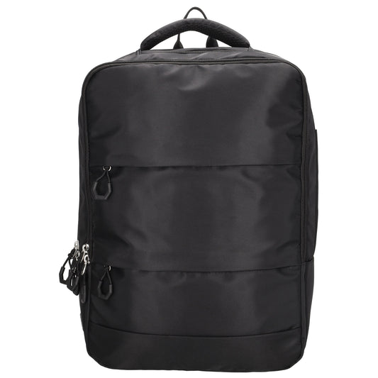 Businessrucksack 42 x 30cm in Schwarz mit Reißverschluss und Aufsteckfunktion Trolley