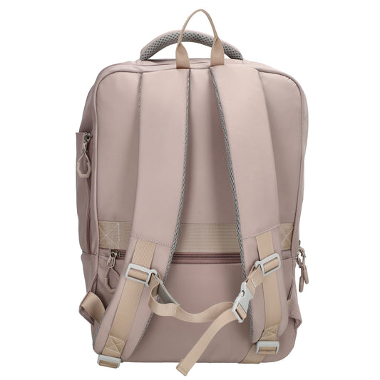 Businessrucksack 42 x 30cm in Taupe mit Reißverschluss und Aufsteckfunktion Trolley
