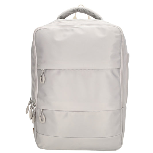 Businessrucksack 42 x 30cm in Hellgrau mit Reißverschluss und Aufsteckfunktion Trolley