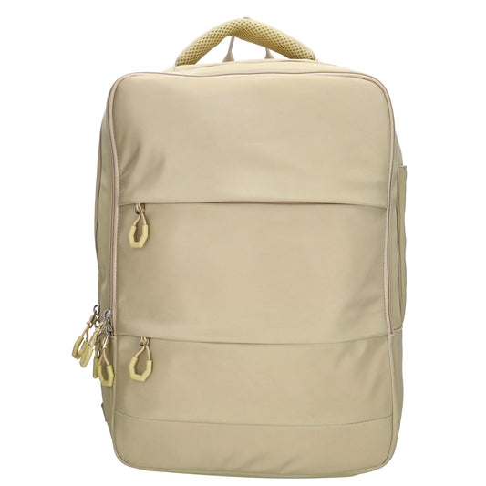Businessrucksack 42 x 30cm in Sand|Beige mit Reißverschluss und Aufsteckfunktion Trolley