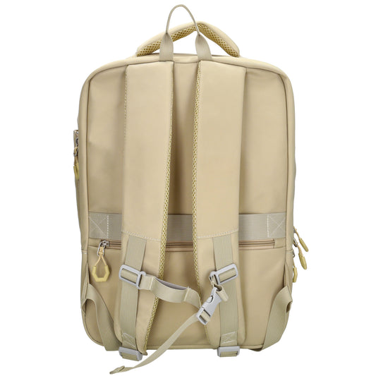 Businessrucksack 42 x 30cm in Sand|Beige mit Reißverschluss und Aufsteckfunktion Trolley