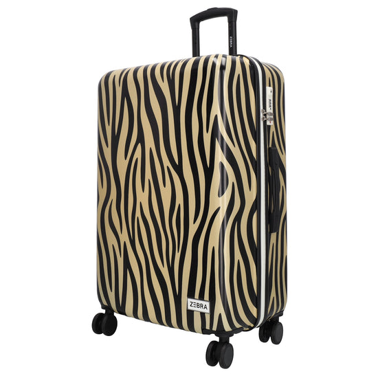 Reisetrolley|Hartschalenkoffer 76cm im Zebra-Look mit 4-Rad - leder-accessoires.com