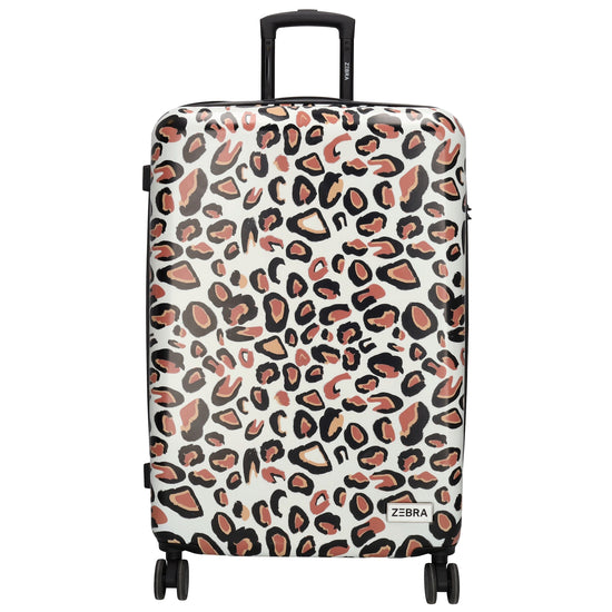 Reisetrolley|Hartschalenkoffer 76cm im Leoparden-Look mit 4-Rad - leder-accessoires.com