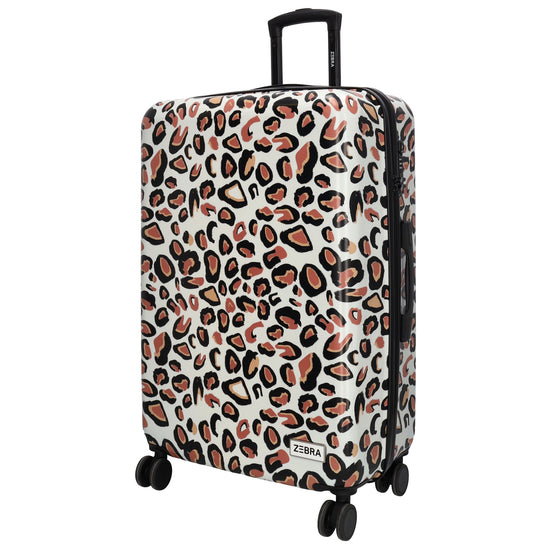 Reisetrolley|Hartschalenkoffer 76cm im Leoparden-Look mit 4-Rad - leder-accessoires.com
