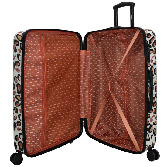 Reisetrolley|Hartschalenkoffer im SET 76|57cm im Leoparden-Look mit 4-Rad - leder-accessoires.com