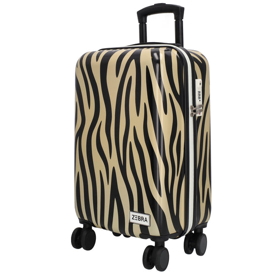 Reisetrolley|Hartschalenkoffer 57cm im Zebra-Look mit 4-Rad - leder-accessoires.com