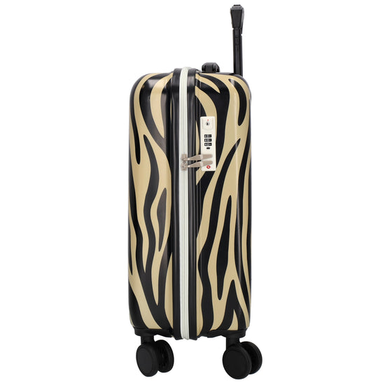 Reisetrolley|Hartschalenkoffer 57cm im Zebra-Look mit 4-Rad - leder-accessoires.com