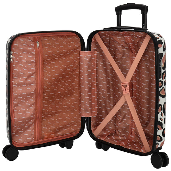 Reisetrolley|Hartschalenkoffer 57cm im Leoparden-Look mit 4-Rad - leder-accessoires.com