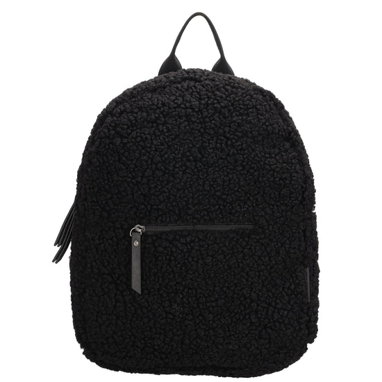 Teddyrucksack 25x32cm in Schwarz mit Reißverschluss - leder-accessoires.com