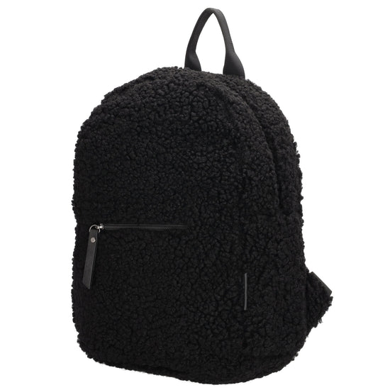 Teddyrucksack 25x32cm in Schwarz mit Reißverschluss - leder-accessoires.com