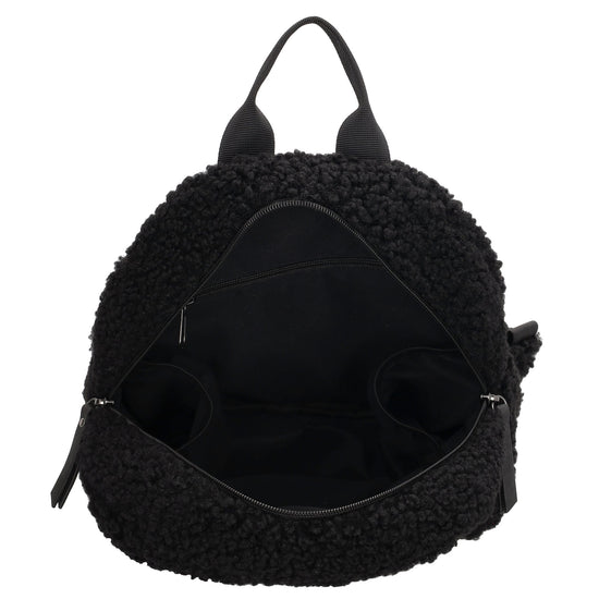 Teddyrucksack 25x32cm in Schwarz mit Reißverschluss - leder-accessoires.com