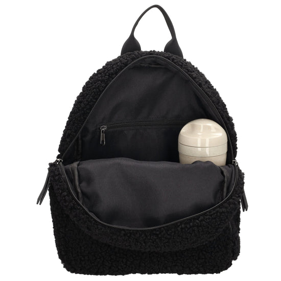Teddyrucksack 25x32cm in Schwarz mit Reißverschluss - leder-accessoires.com