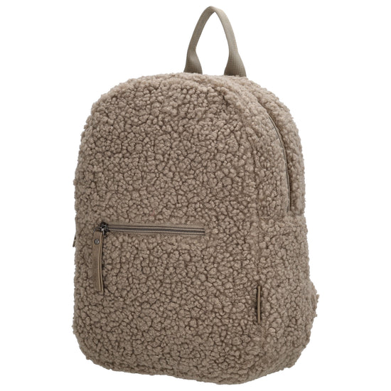 Teddyrucksack 25x32cm in Taupe mit Reißverschluss - leder-accessoires.com