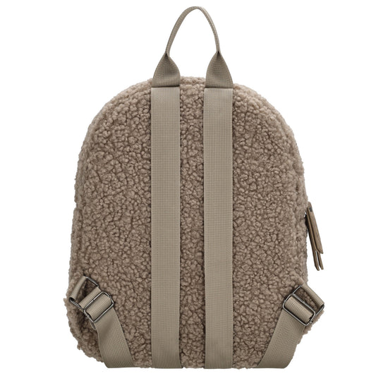 Teddyrucksack 25x32cm in Taupe mit Reißverschluss