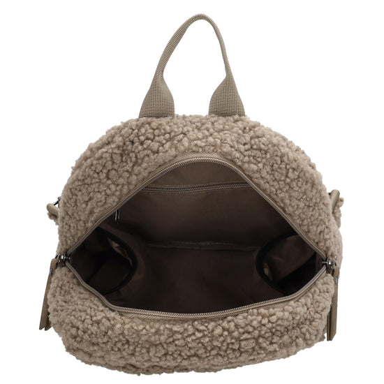 Teddyrucksack 25x32cm in Taupe mit Reißverschluss - leder-accessoires.com