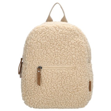 Teddyrucksack 25x32cm in Beige mit Reißverschluss