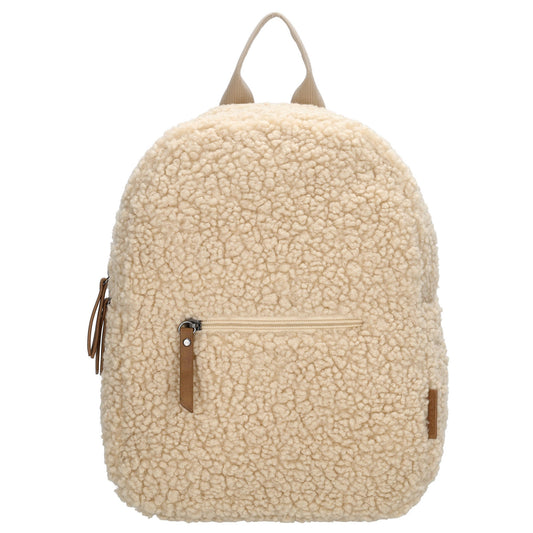Teddyrucksack 25x32cm in Beige mit Reißverschluss