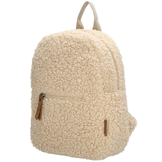 Teddyrucksack 25x32cm in Beige mit Reißverschluss - leder-accessoires.com
