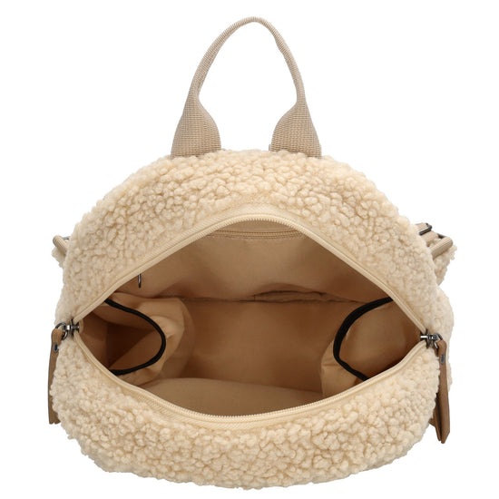 Teddyrucksack 25x32cm in Beige mit Reißverschluss - leder-accessoires.com