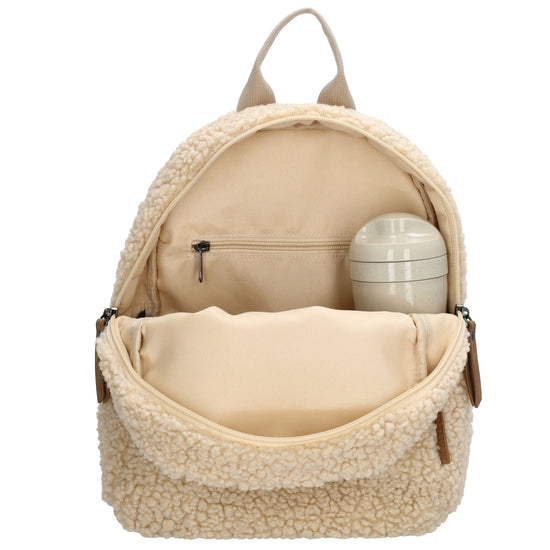 Teddyrucksack 25x32cm in Beige mit Reißverschluss - leder-accessoires.com