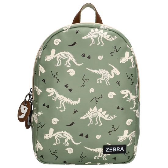 Kinderrucksack 25x35cm mit Dino-Muster in Grün - leder-accessoires.com