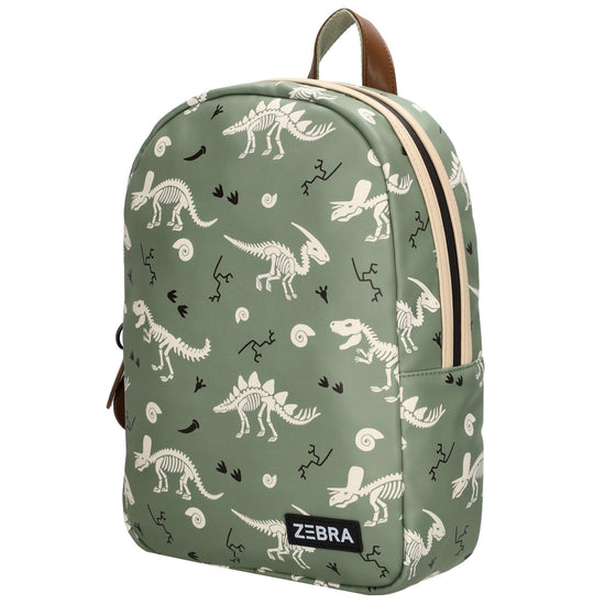 Kinderrucksack 25x35cm mit Dino-Muster in Grün - leder-accessoires.com
