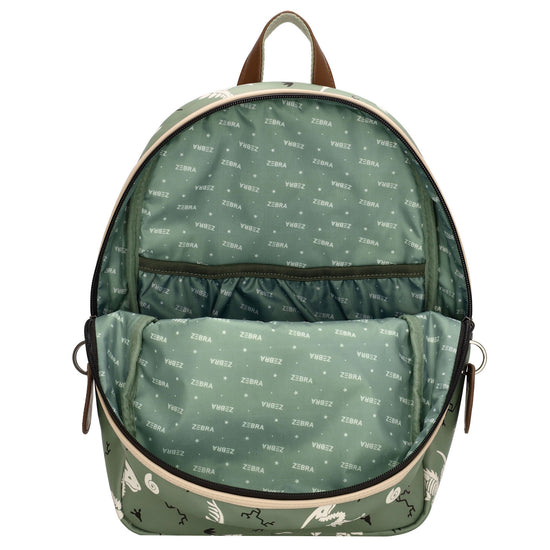 Kinderrucksack 25x35cm mit Dino-Muster in Grün - leder-accessoires.com