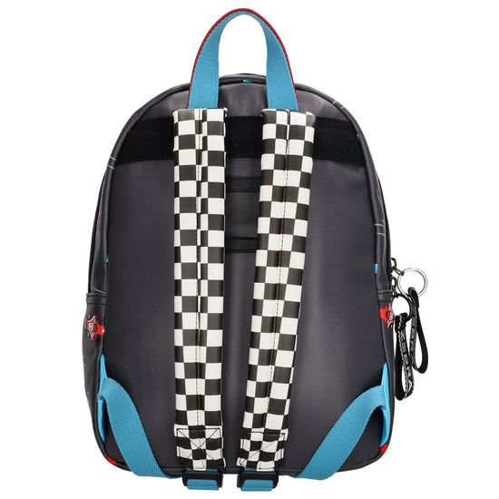 Kinderrucksack 25x35cm mit Rennauto-Muster in Schwarz - leder-accessoires.com