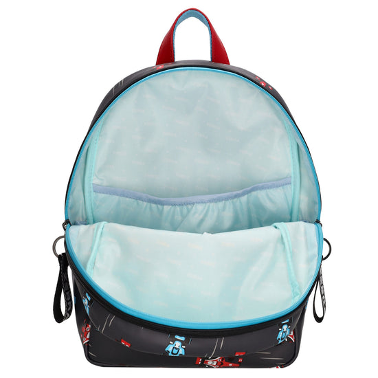 Kinderrucksack 25x35cm mit Rennauto-Muster in Schwarz - leder-accessoires.com