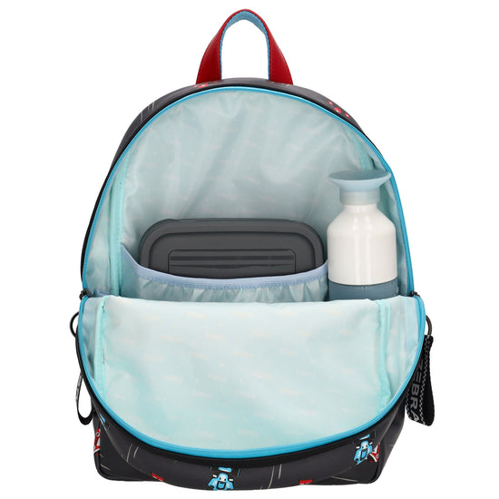 Kinderrucksack 25x35cm mit Rennauto-Muster in Schwarz - leder-accessoires.com