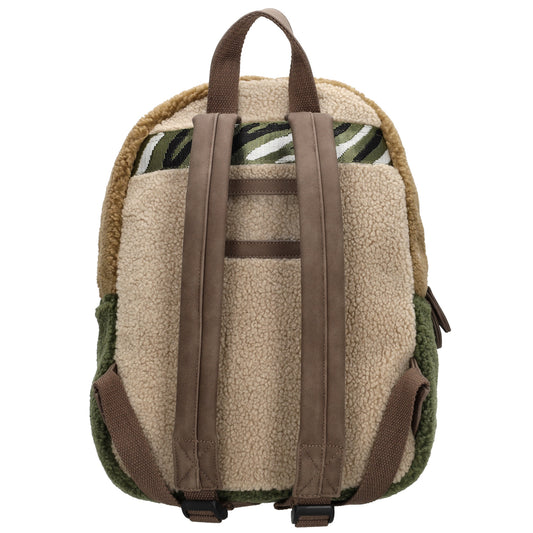 Kinderrucksack 28x38cm Teddyfell in Oliv