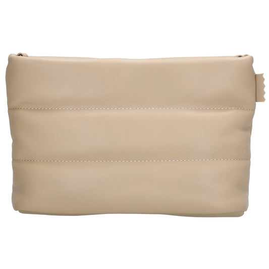 Umhängetasche gesteppt 24x16cm in Beige aus Kunstleder