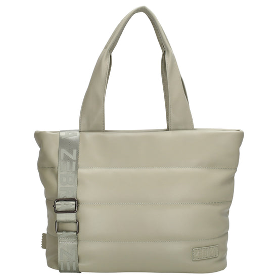 Shopper gesteppt 34x28cm in Mint aus Kunstleder - leder-accessoires.com