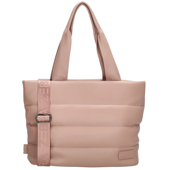 Shopper gesteppt 34x28cm in Altrosa aus Kunstleder - leder-accessoires.com