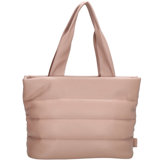 Shopper gesteppt 34x28cm in Altrosa aus Kunstleder - leder-accessoires.com