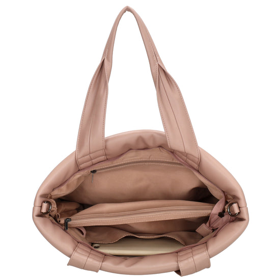 Shopper gesteppt 34x28cm in Altrosa aus Kunstleder - leder-accessoires.com